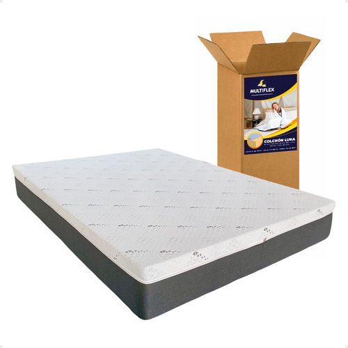 Multiflex Luna colchón 2 Plazas y Media espuma alta densidad en caja 140cm x 190cm 