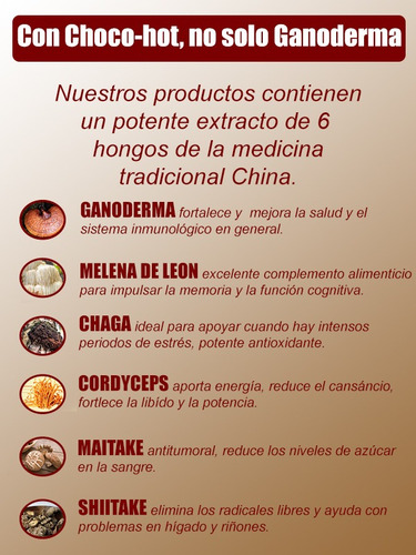 Chocolate Ganoderma, Maca, Jalea Real, Sin Azúcar, 2 Bolsas