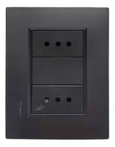 Comprar Plaqueta Flat Grafito Duomo Conatel + 2 Módulos Toma Modular