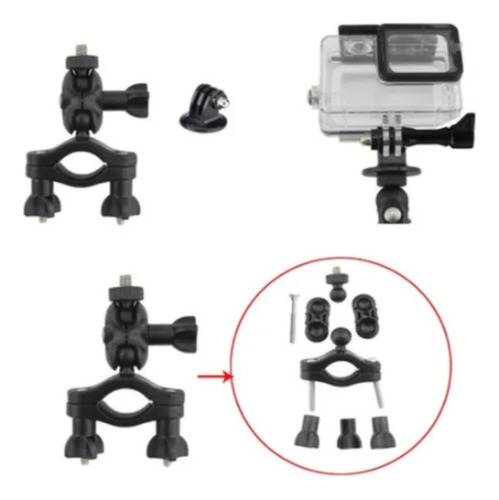 Suporte Meudome Giratório Para Moto Guidao Bike Para Gopro Cor Preto