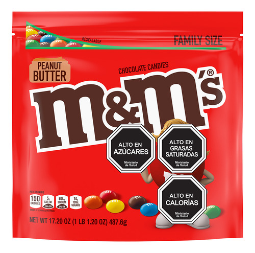 M&m Chocolate Con Leche Y Mantequilla De Maní 487g