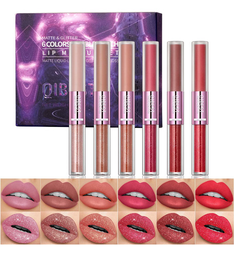 Aseawave 6 Lapices Labiales Liquidos Mate + 6 Brillos De Lab