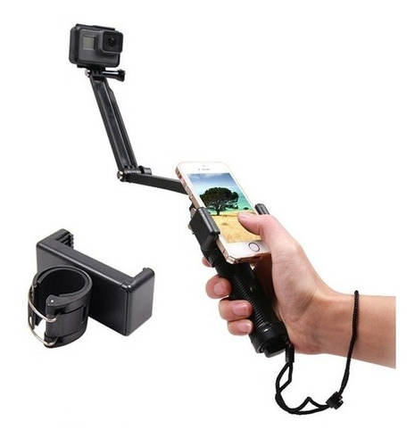 Selfie Stick Monopod 3 Way Gopro + Soporte Celular Universal