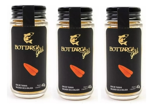 Ova De Tainha Salgada Seca Ralada Bottarga Gold Kit 3 X 40g