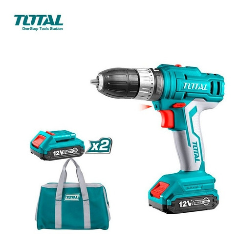 Imagen 1 de 7 de Taladro Atornillador Total 2 Baterias 12v Mas 1 Bolso