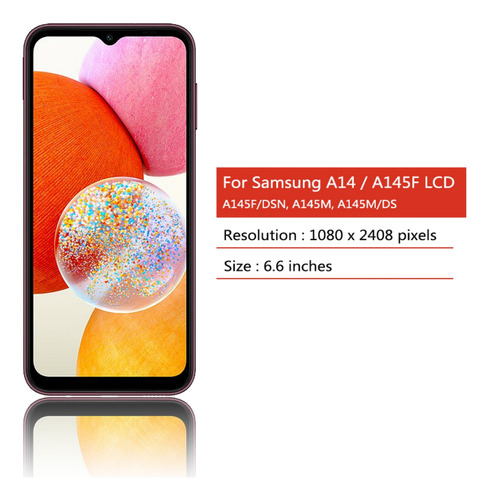 Tela De Toque Lcd Para Samsung Galaxy A14 4g A145m