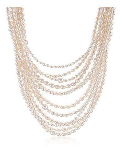 Collar De Perlas Cultivadas De 4 A 0.354 En Con Plata De Ley