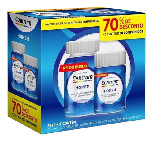 Kit Centrum Homem Com 5 Promo Pack De 90 Comprimidos Cada