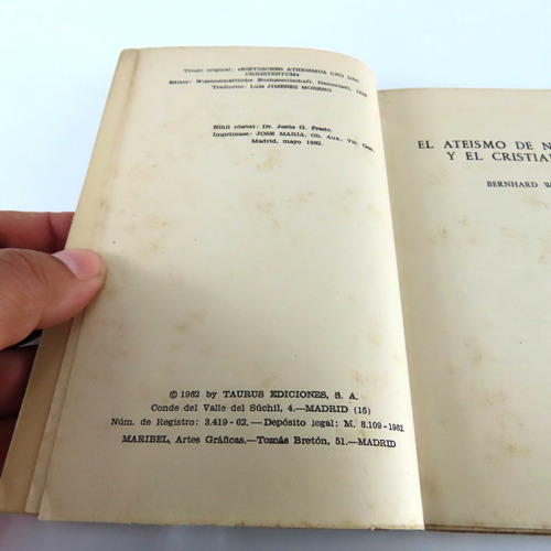 L2563 Welte -- El Ateismo De Nietzsche Y El Cristianismo (Usado)