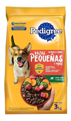 Pedigree Adulto Pequeño Carne, Pollo & Veg 3kg