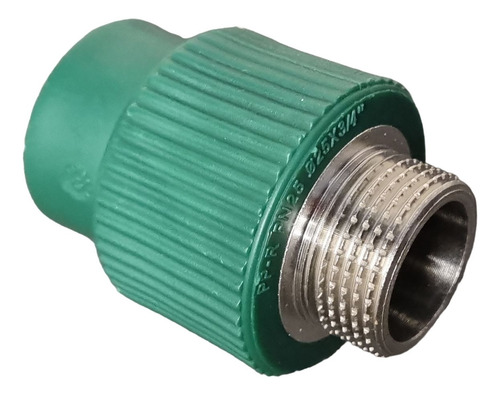 Cupla Fusión 25mm C/ Inserto Metálico Rosca Macho 3/4 Latyn Acabado Mate Color Verde