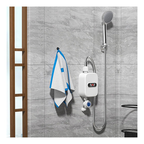 Ducha Instantánea Pequeña Con Calentador Agua Eléctrico Led
