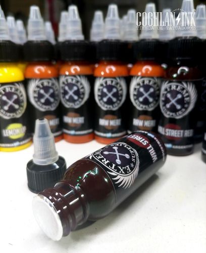 Imagen 7 de 8 de Tinta Tattoo Extreme Wall Street Red X 1oz Tatuajes Tatuar