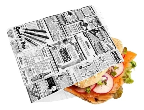 Sobre De Papel Antigrasa Para Hamburguesa O Sandwich 100unds