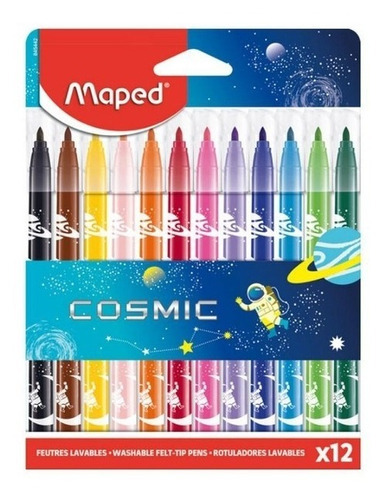 Marcador Fibra Maped Color Peps Cosmic X12 Colores Escolares