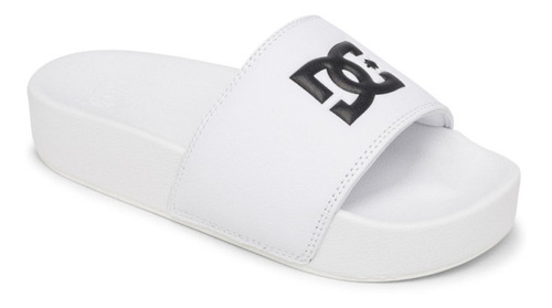 Sandalias Playa Dc Shoes Slide Platform Blanco Mujer Adjl100