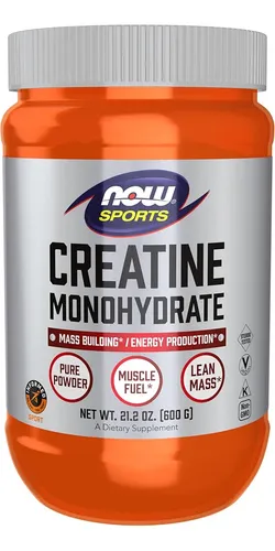 Now Foods Creatina Monohidratada 600g Polvo Puro Sin Sabor