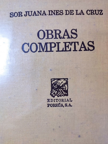 Libro Obras Completas Sor Juana Inés De La Cruz 176q6