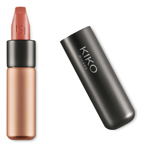 Lápiz labial Kiko Milano Velvet Passion Matte Color 302, color beige y rosa
