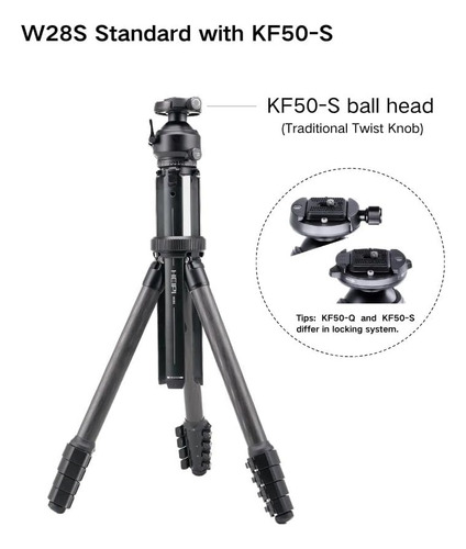 Trípode De Viaje 3-en-1 Heipi-w28s (w28s Con Kf50-s)