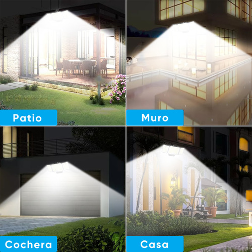 Leyi®280 Led Lampara Solar Exterior 3 Cabezales Pared Sensor 3modos Ip65 , Iluminación 270°