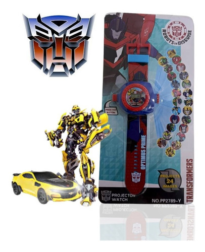 Reloj Digital Infantil Proyector Transformers De 24 Imagen