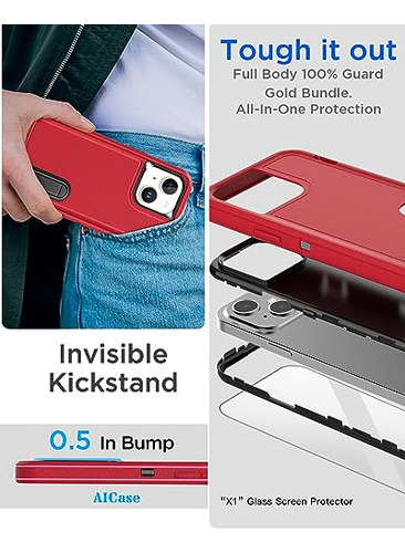 Funda Para iPhone 15 Plus 6.7 PuLG Glass Screen Protector Pl