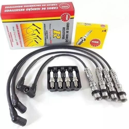 Kit Cables De Bujias Y Bujias Ngk Vw Gol Fox Voyage Golf 1.6