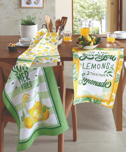 Imagen 2 de 8 de Repasador Toalla Estampado Prata 100% Algodón Absorbente