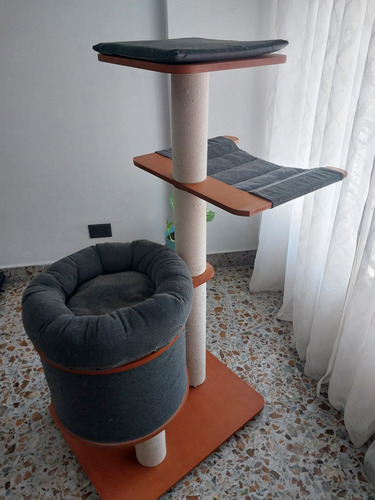 Rascador Totem Gato 3 Pisos - Usado Gris