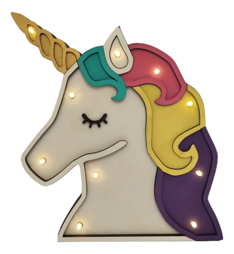 Luz Lampara Led Velador Infantil Unicornio Nena Niños