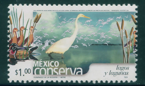 Mexico 2005 Timbre $1 Lagos Y Lagunas Mint Nh Bu Unck. Fi