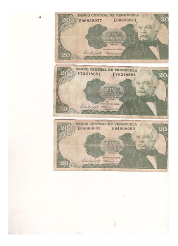 Billetes Venezolanos De 20 Bs Del Año 1998