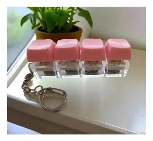 Llavero Fidget De Teclado – 4 Botones Con Luces RGB, Para Aliviar Estrés, Portátil Y Recargable