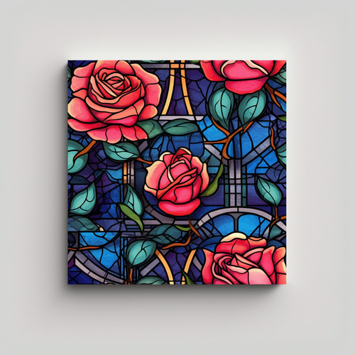 Cuadro Rosas En Vidrieras: Arte Conceptual - Decocuadros 20x