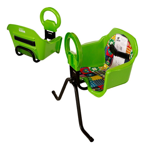 Cadeirinha Bicicleta Dianteira Luxo Infantil Segurança Cor Verde