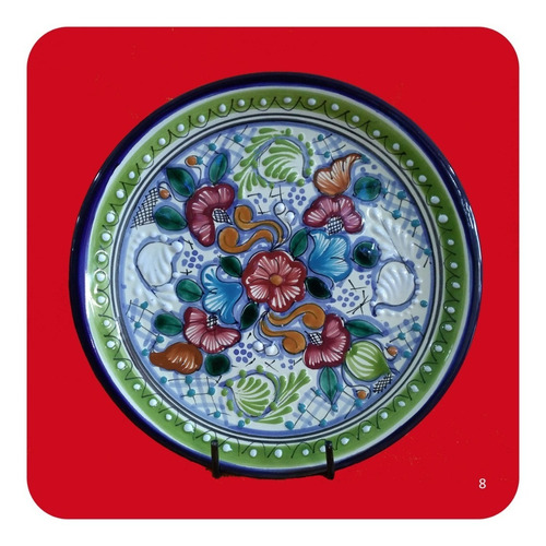 Imagen 8 de 10 de Los Más Vendidos!! Platos De Talavera Poblana Color 25 Cm Plt