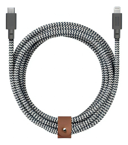 Cable Lightning - Type C Belt Kevlar Zebra 3m - Native Union Color Negro
