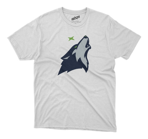 Remera Basket Nba Minnesota Timberwolves Blanca Logo Lobo