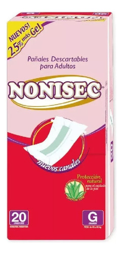 Pañales Adulto Nonisec Clasico - Talle G - 20 Pañales 