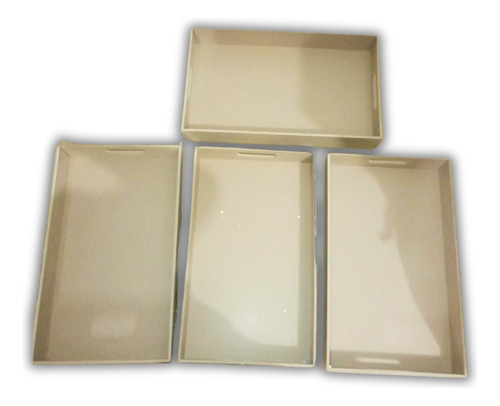 3 Charolas Para Desayuno Mdf 24x40x6 - Charolas Grandes Madera