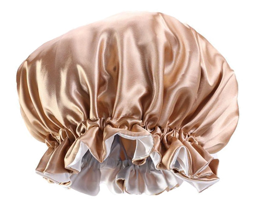 Gorro De Seda Satinado Con Banda Elástica Reversible Caqui