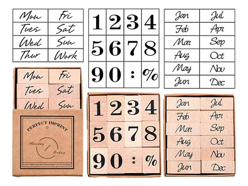 Juego De 32 Sellos De Madera Y Caucho Diseño De Sema