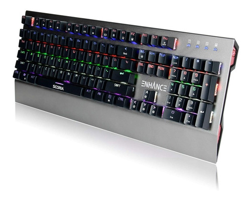 Imagen 2 de 9 de Teclado Gamer Led - Enhance Scroria Rainbow Mcanico