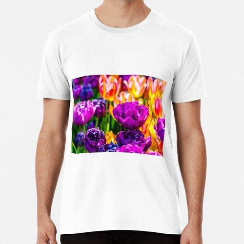 Remera Deslumbrantes Flores De Tulipán Algodon Premium 