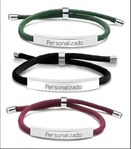 Pulsera Hombre Mujer Acero Quirúrgico Grabado Personaliza 