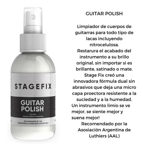 Imagen 1 de 5 de Crema Spray Limpiador Para Guitarra Guitar Polish Stage Fix