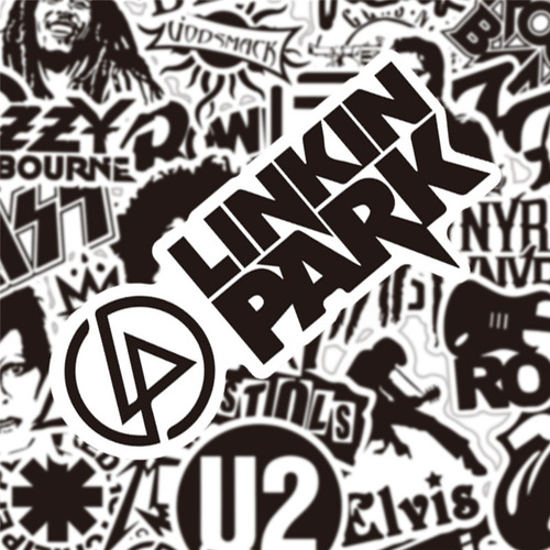 Adesivos De Banda De Rock Em Preto E Branco Para Crianças 10