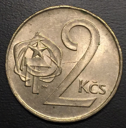 Che008 Moneda Checoslovaquia 2 Koruny 1990 Xf-au Ayff (Usado)