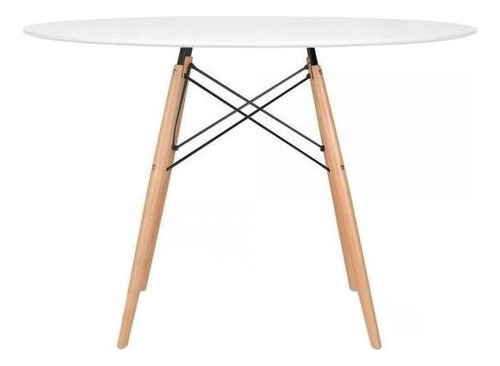 Conjunto Jantar Eames Eiffel 6 Lugares Mesa 120cm 6 Cadeiras Cor Da Tampa Mesa Branco Com Cadeiras Marrom
